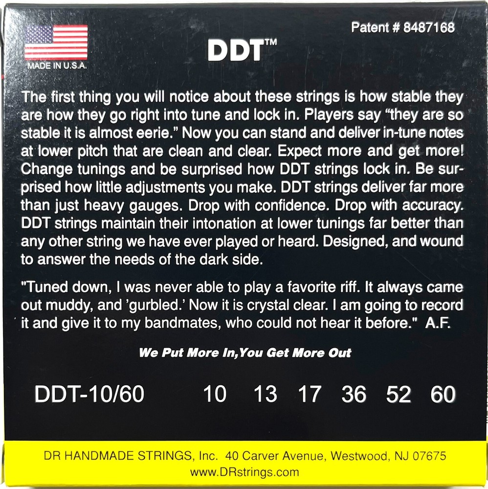 DR Guitar Strings Electric DDT 10-60 Drop Down Tuning