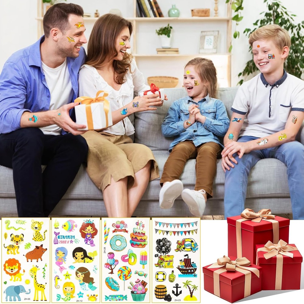 Tattoos for Kids, 300+ Mixed Styles Temporary Medium, Multicolor