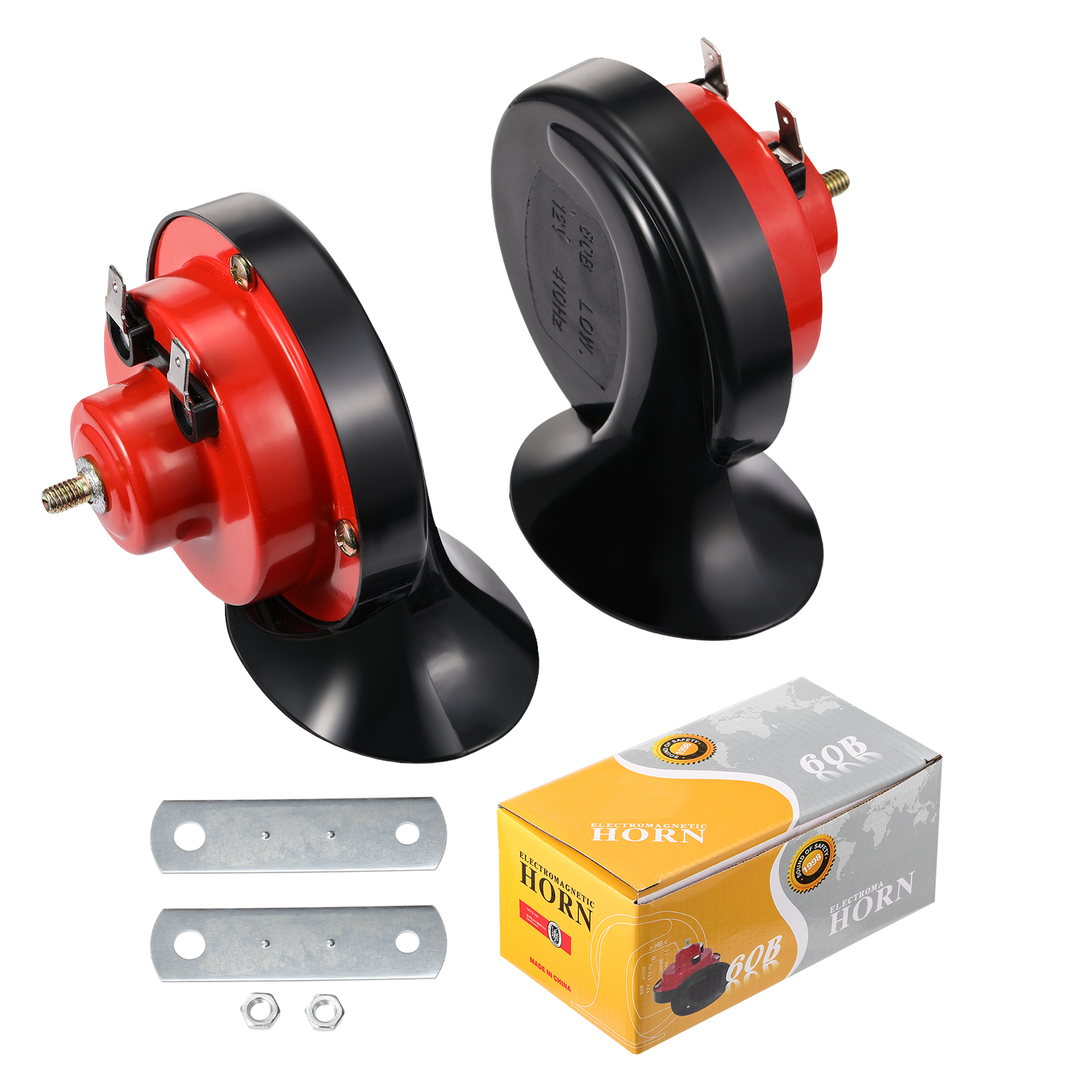 2x 12V 300DB Super Loud Train Horn Waterproof Motorcycle Car Truck SUV Boat Red