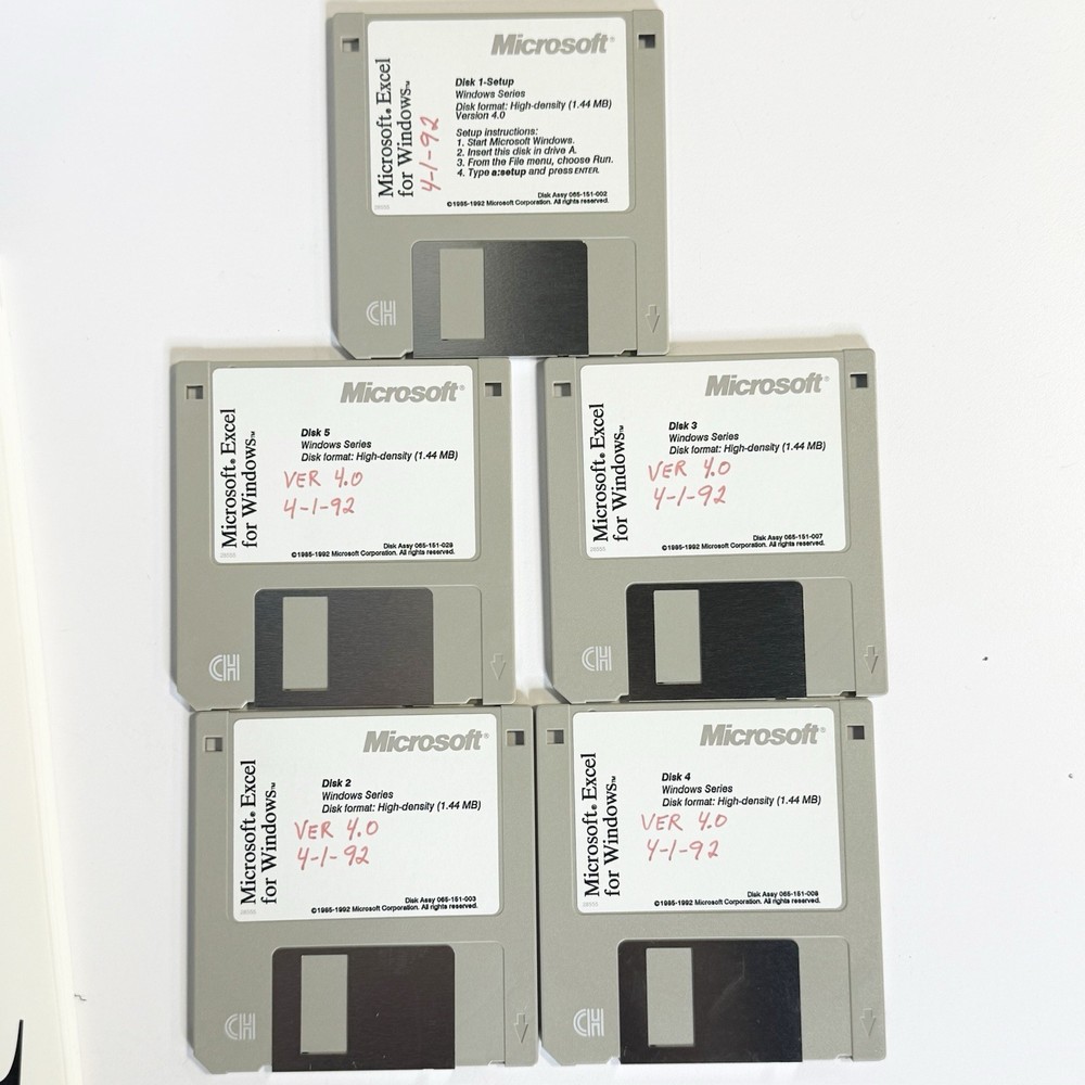 Microsoft Excel for Windows 4.0 Upgrade Version 3.0 Vintage Software READ ALL