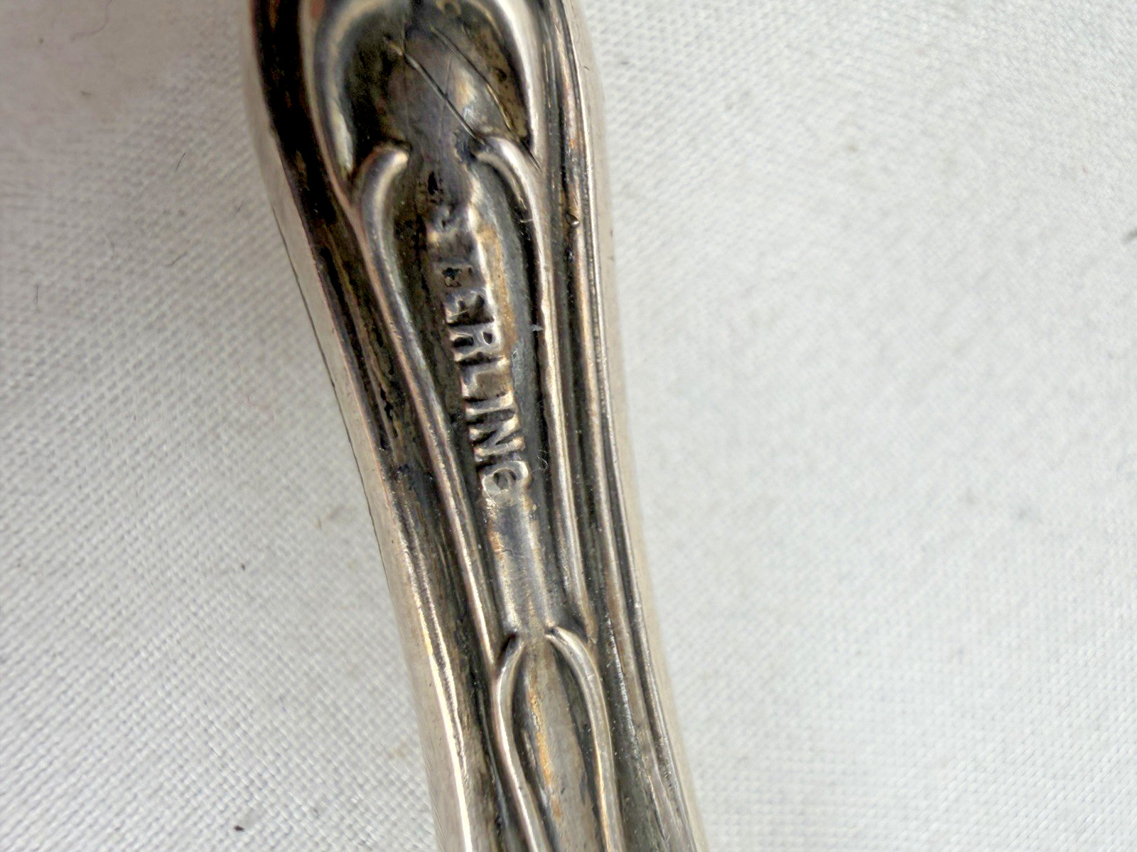 Sterling Silver Telephone Dialer Tobacco Pipe Tamper Baroque Art Nouveau No Mono