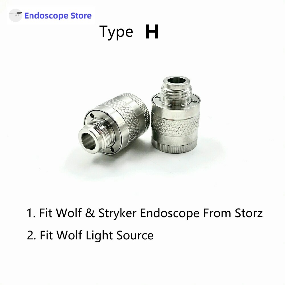 Rigid Endoscope Light Source Optical Fiber Interface Adapter Convert Connector