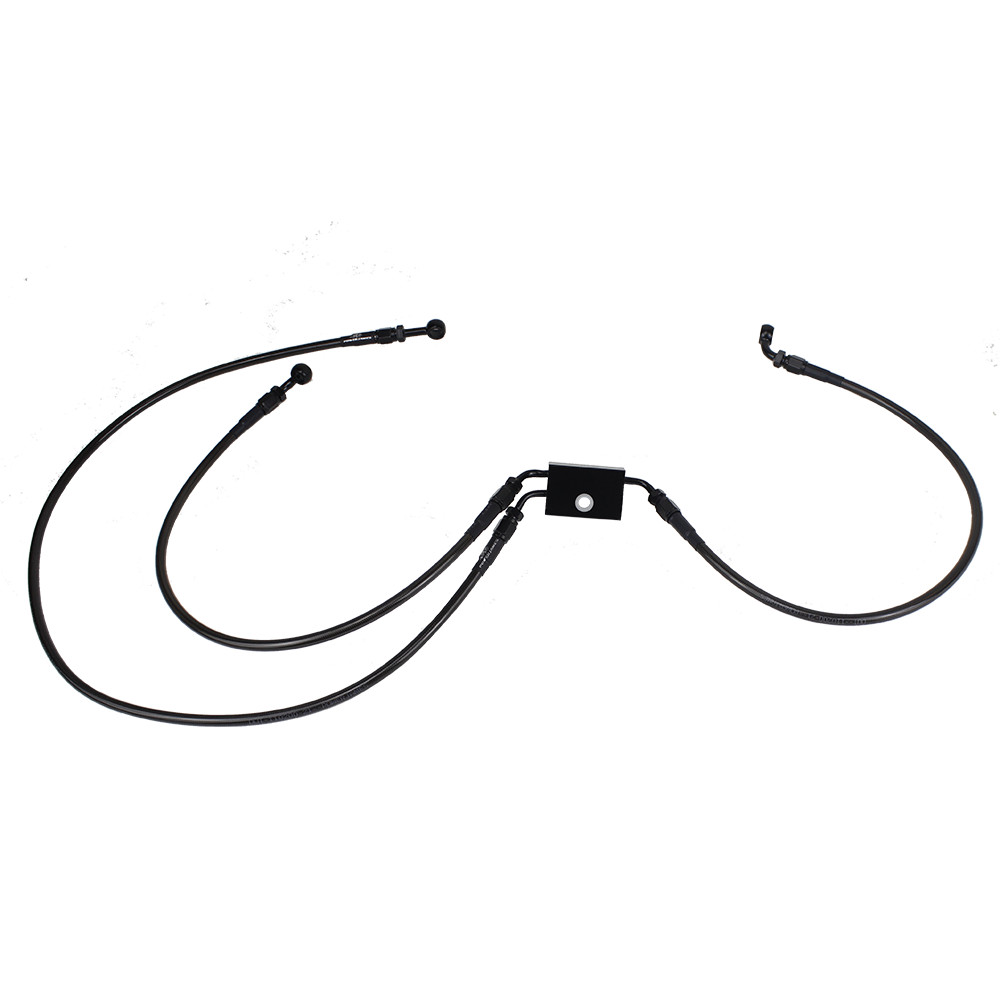 Smoky Black Brake lines Kit for Harley 14-17 Low Rider with ABS Dual Disk