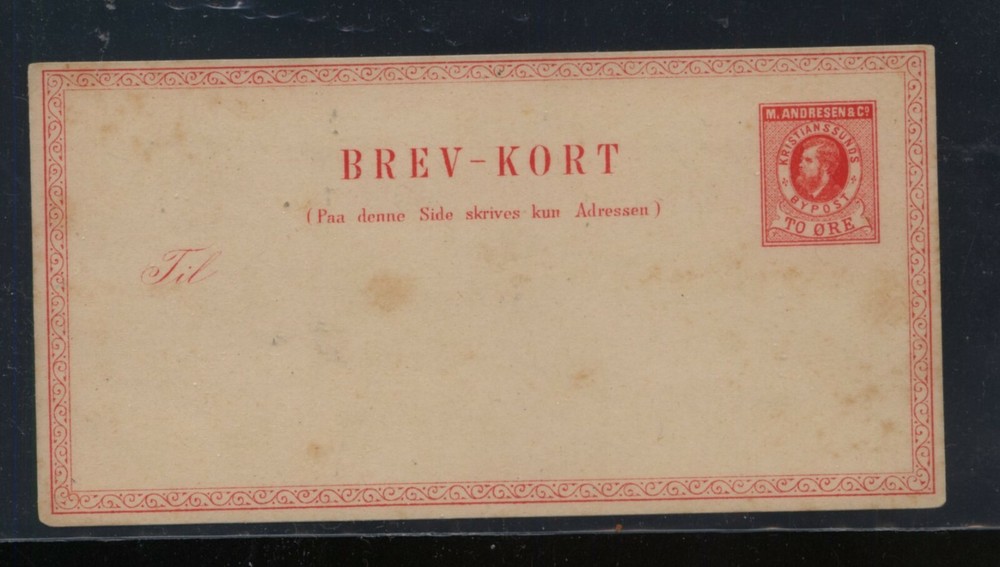 Denmark   bypost  postal card  unused      KL1222