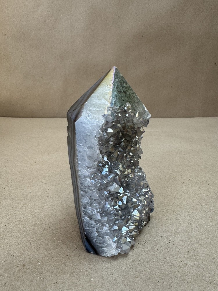 Titanium Quartz crystal open smile Obelisk