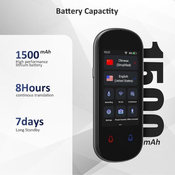 Language Translator Device 138 Languages Real-Time Voice Offline 3” Touch