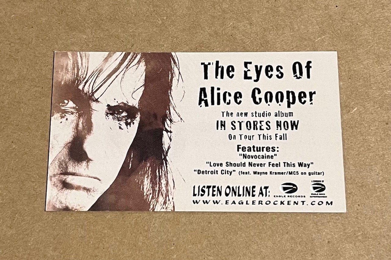 Alice Cooper - The Eyes of Alice Cooper RARE promo collectible card '03