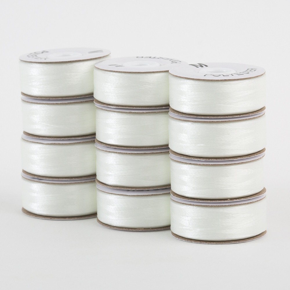 Superior Threads SuperBobs Polyester Bobbin 12pk M-Style Natural White