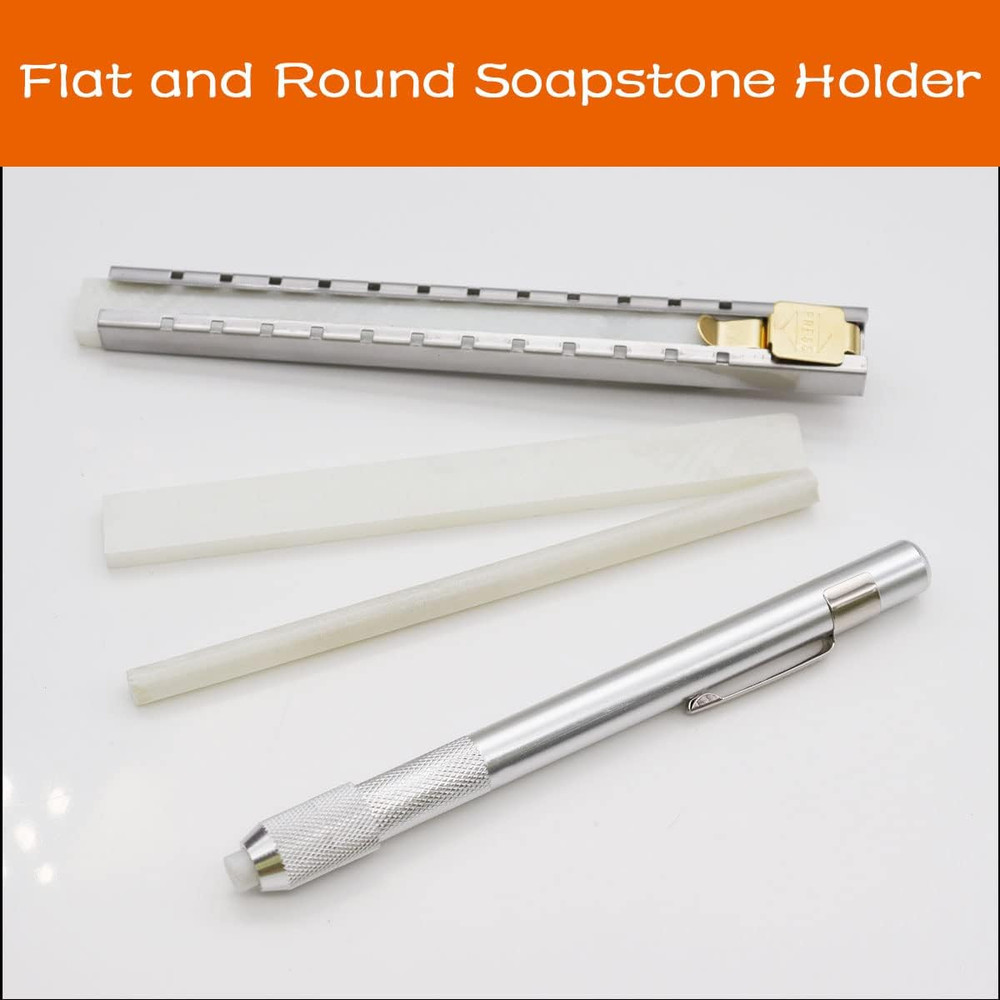 Soapstone Holder Set Flat and round Holder with 5Pcs Flat and 5Pcs round Replace