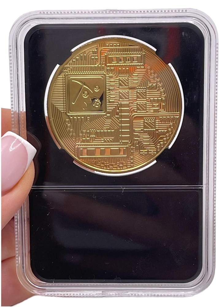 Bitcoin Coin Souvenir In Plastic Protective Case