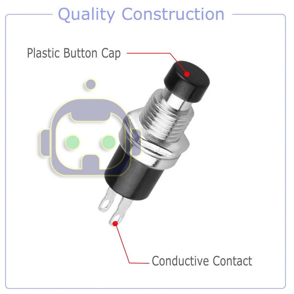 5 x Momentary Push Button Small Switch Power DC 50V 0.5A Color Knob Panel Click