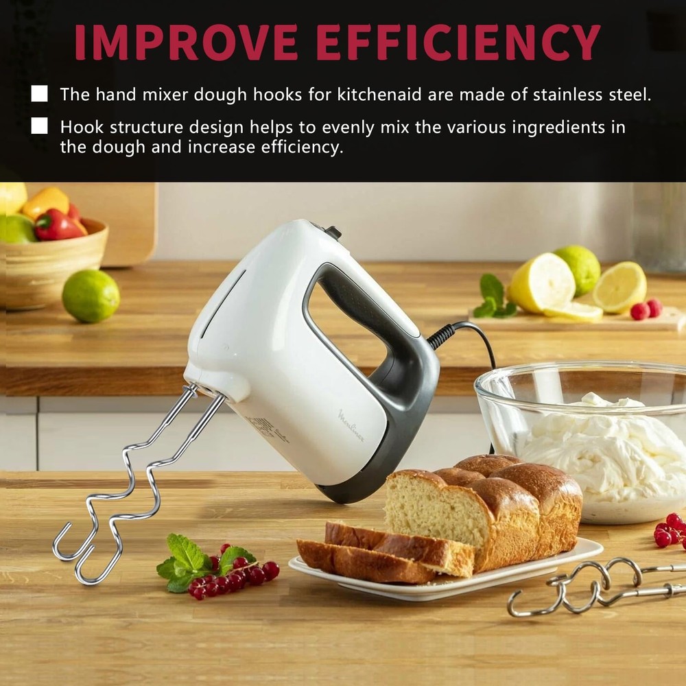 New Dough Hook for Hand Mixer Replacement Kitchenaid small, Silver