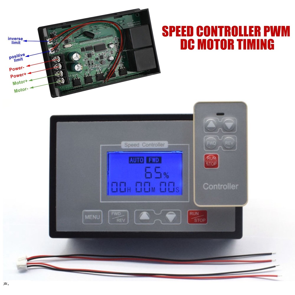 Speed Controller 60A PWM DC Motor Timing Reversible Remote Control LCD-Displayy