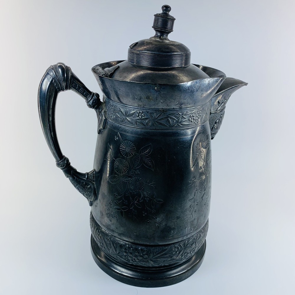 Antique Simpson Hall Miller Silver Plated Water Pitcher Jug. #387