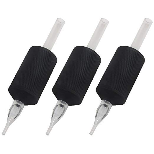 20PCS 1 Inch 25MM Tatmax Tattoo Disposable Tubes Clear Tips Round, Flat, Diamond