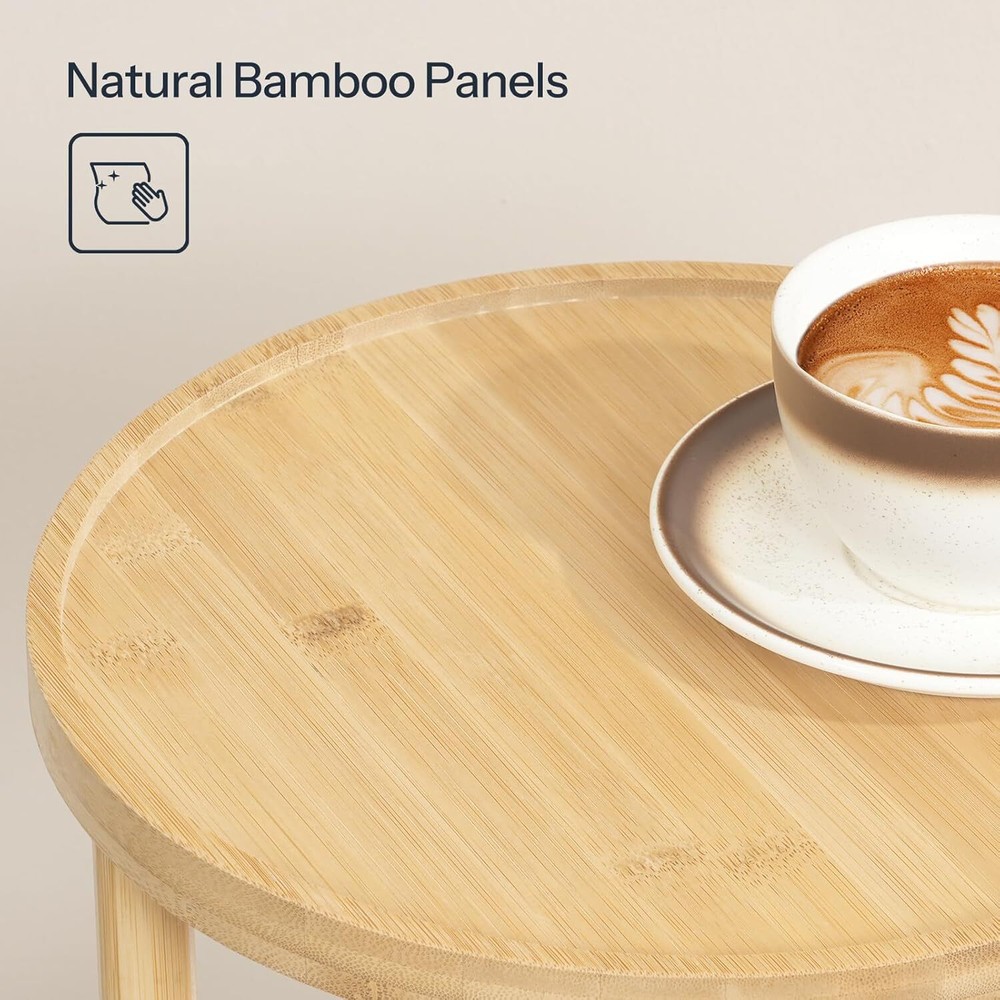 HOOBRO Side Table End Table 3-Tier Storage Shelves Nightstand Sofa Table