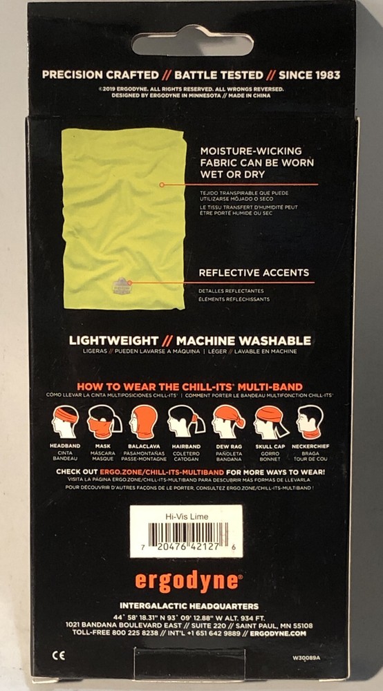 Ergodyne Cooling Multi-Band, Hi-Vis Lime, 1/Pack