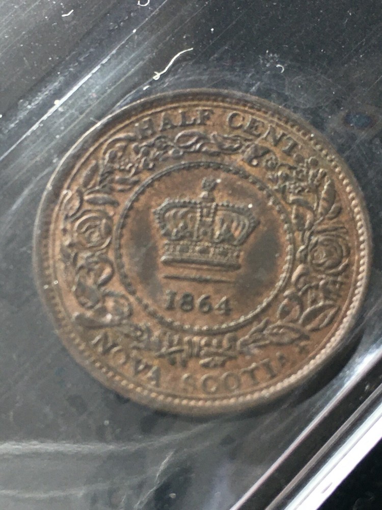 1864 Nova Scotia ¢1/2 ICCS Graded**EF-45**Scratch