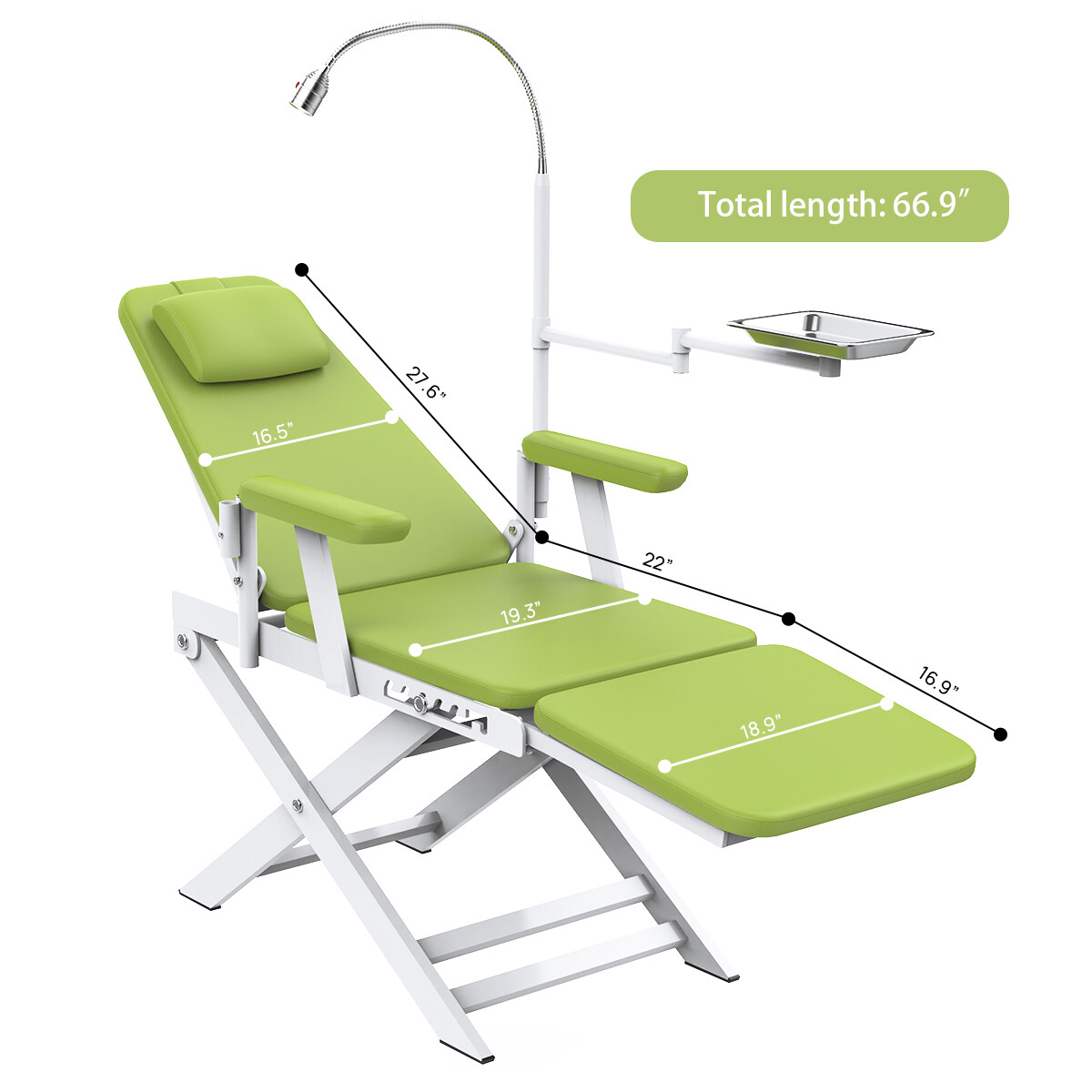 Sillón Dental Plegable Portátil con Unidad, Compresor y Sistema de Succión