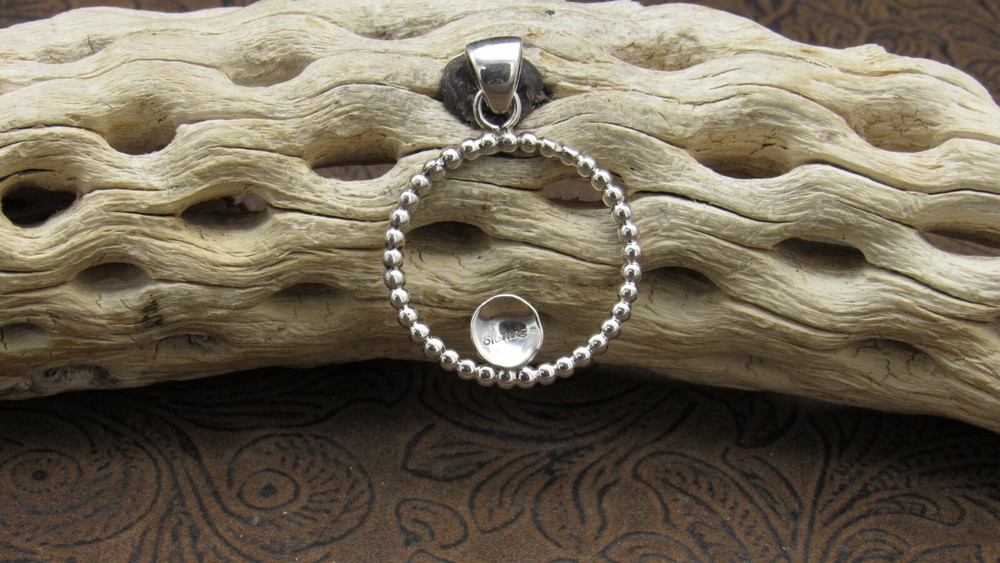 *Sterling Silver Beaded Hoop Pendant+