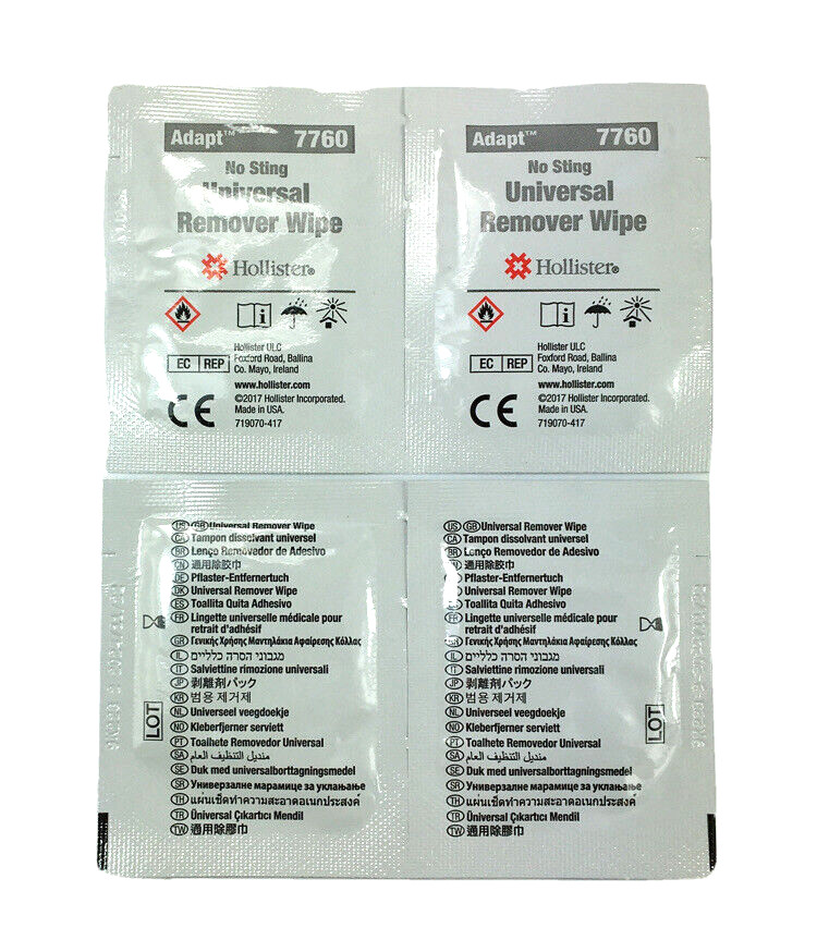 50 Hollister 7760 Adapt Universal Remover Wipes No Sting Expires 9/25-29 *note