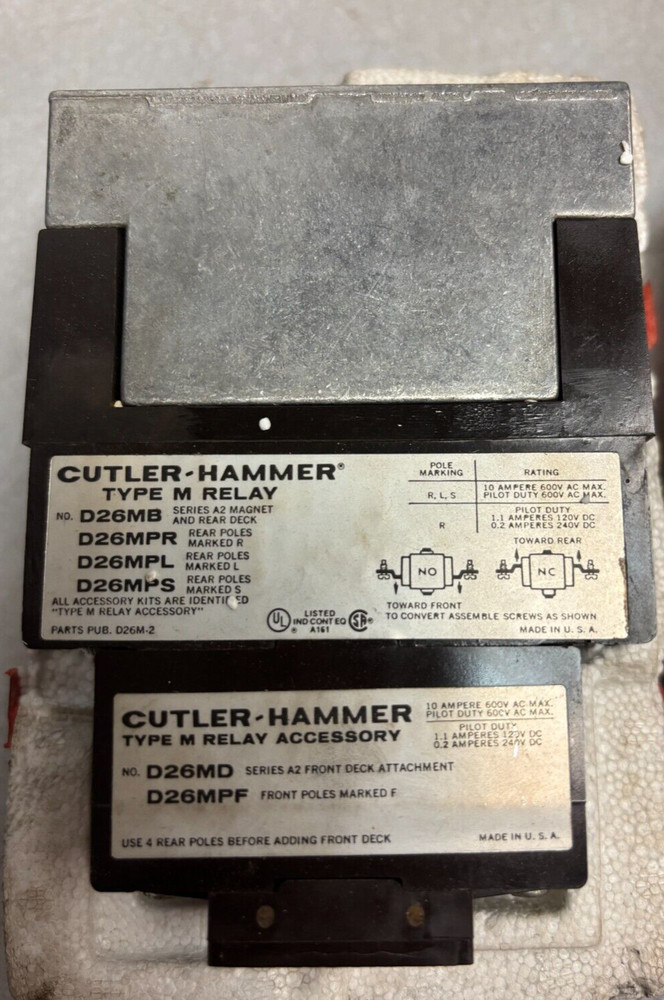 D26MR62A: RELAY, CUTLER HAMMER