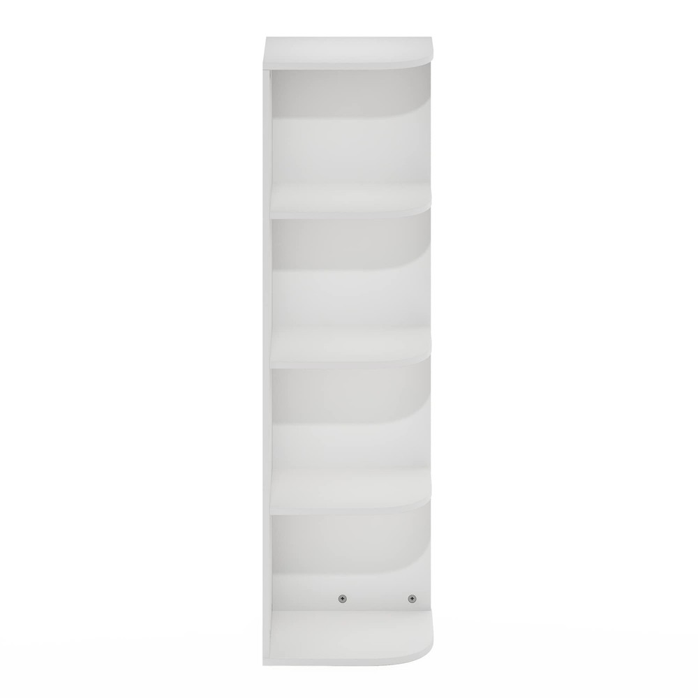 Maximize Corner Space - 4 Tier White Bookcase Shelf Unit