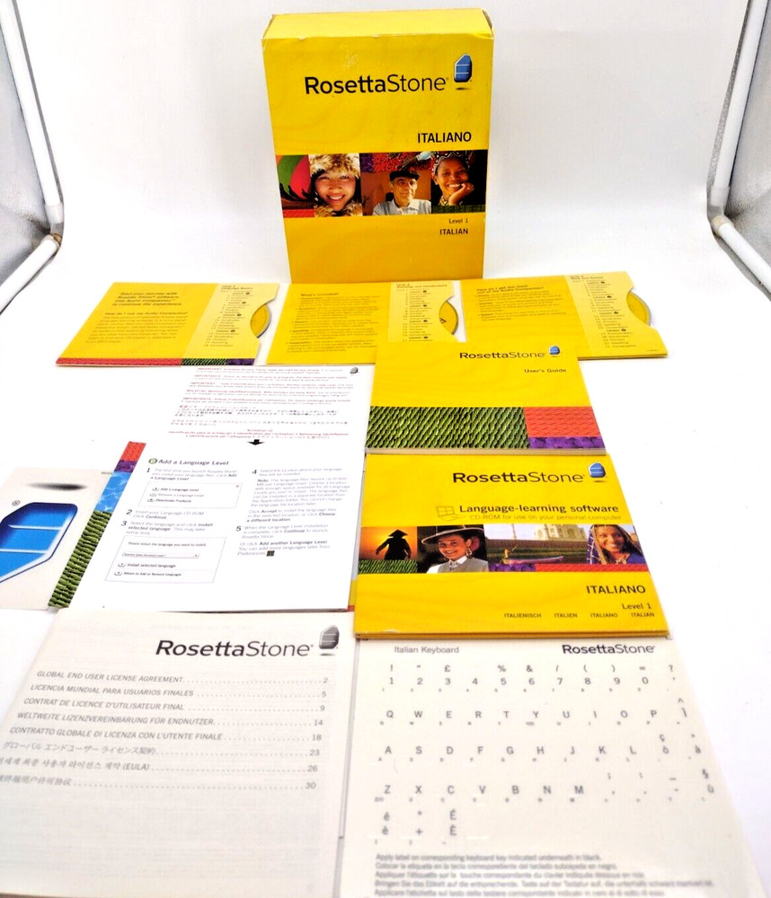 Rosetta Stone Italiano Version 3 Level 1 Italian Language Set w Activation Code