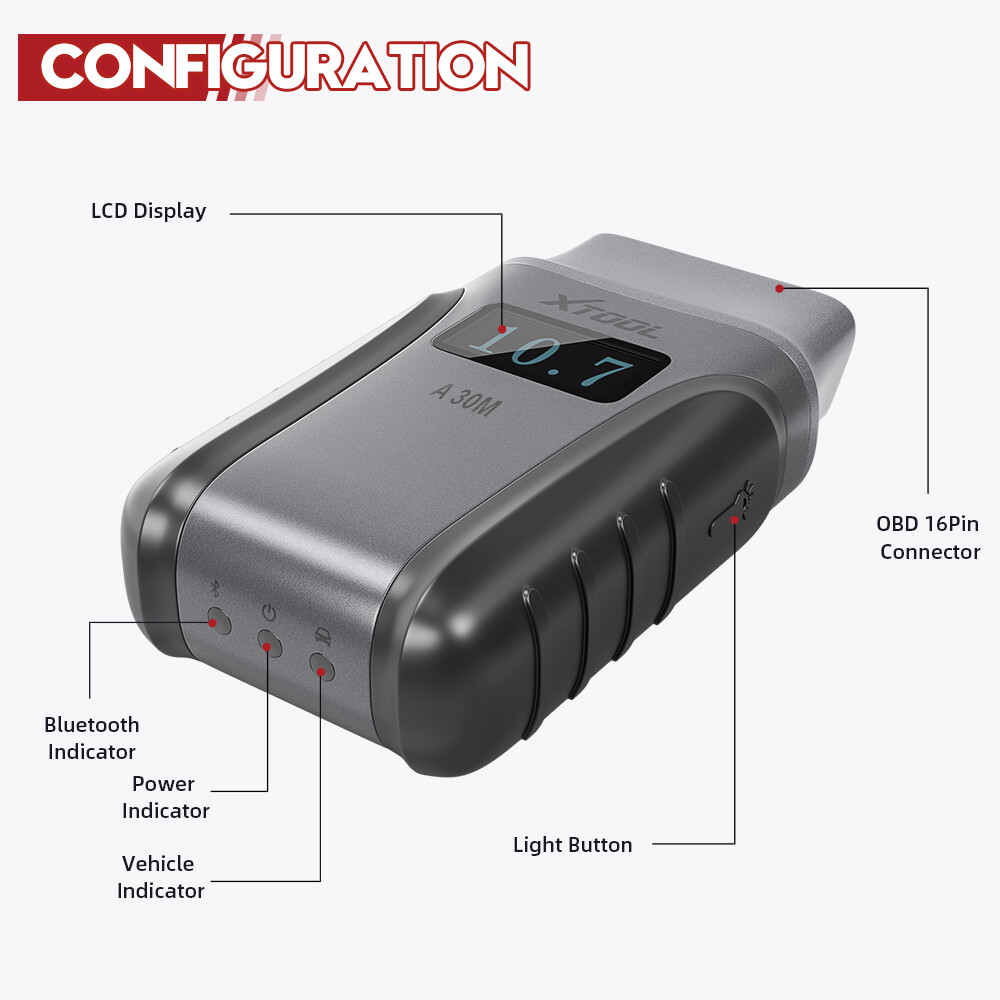 XTOOL BT Scanner A30M BiDirectional Auto Full Diagnostic Engine Scan Code Reader
