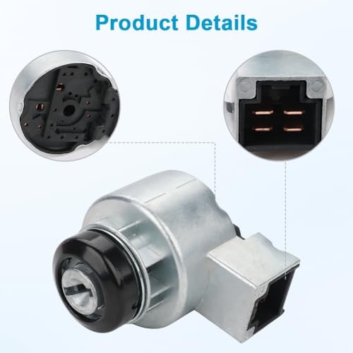Ignition Switch with 2 Keys Replacement for 6C040-55452 Compatible with Kubota