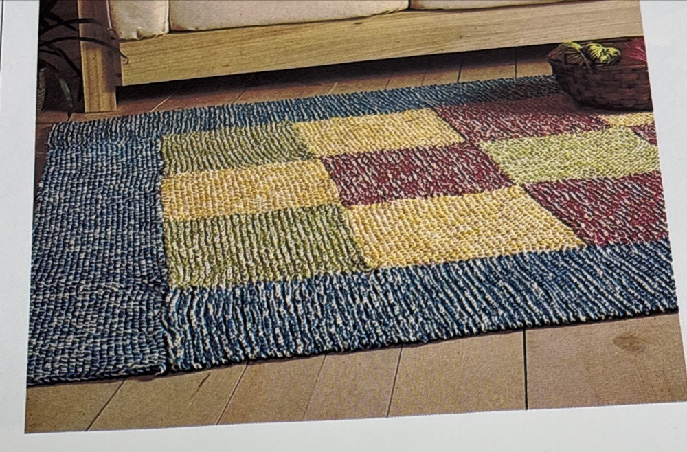 Knitted Patchwork Rug Knitting Pattern Pages From Book