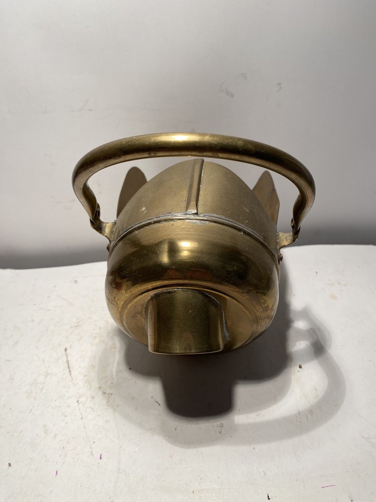 VTG Solid Brass Ash Scuttle Bucket For Fireplaces Excellent Condition 8” L B2