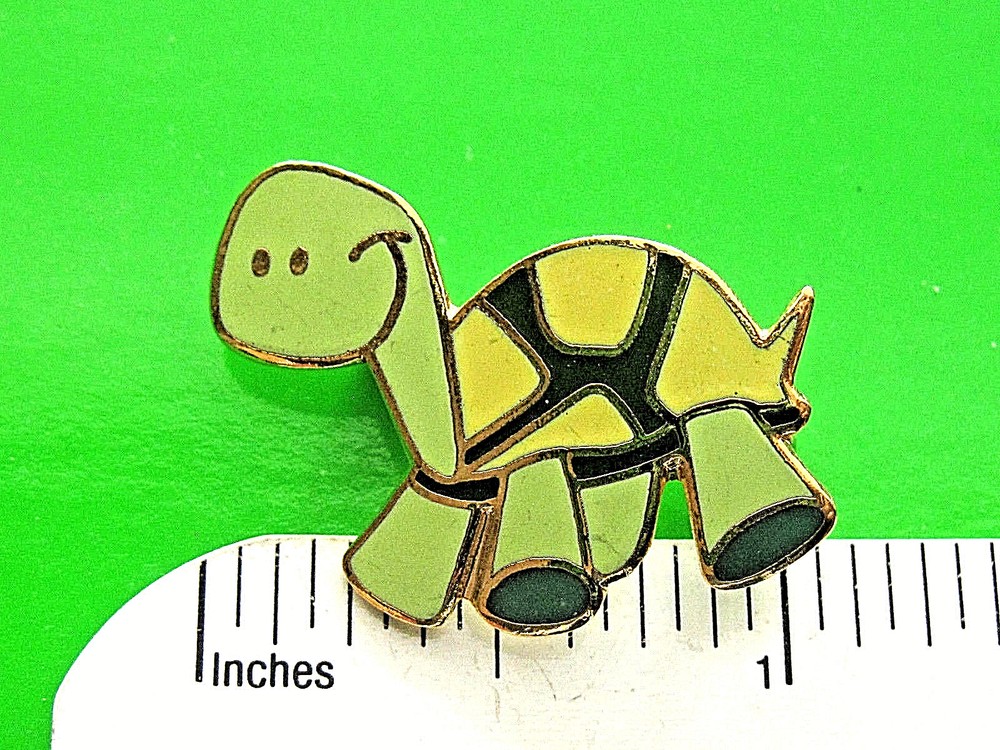 Smiling Comical TURTLE  - pin , brooch GIFT BOXED