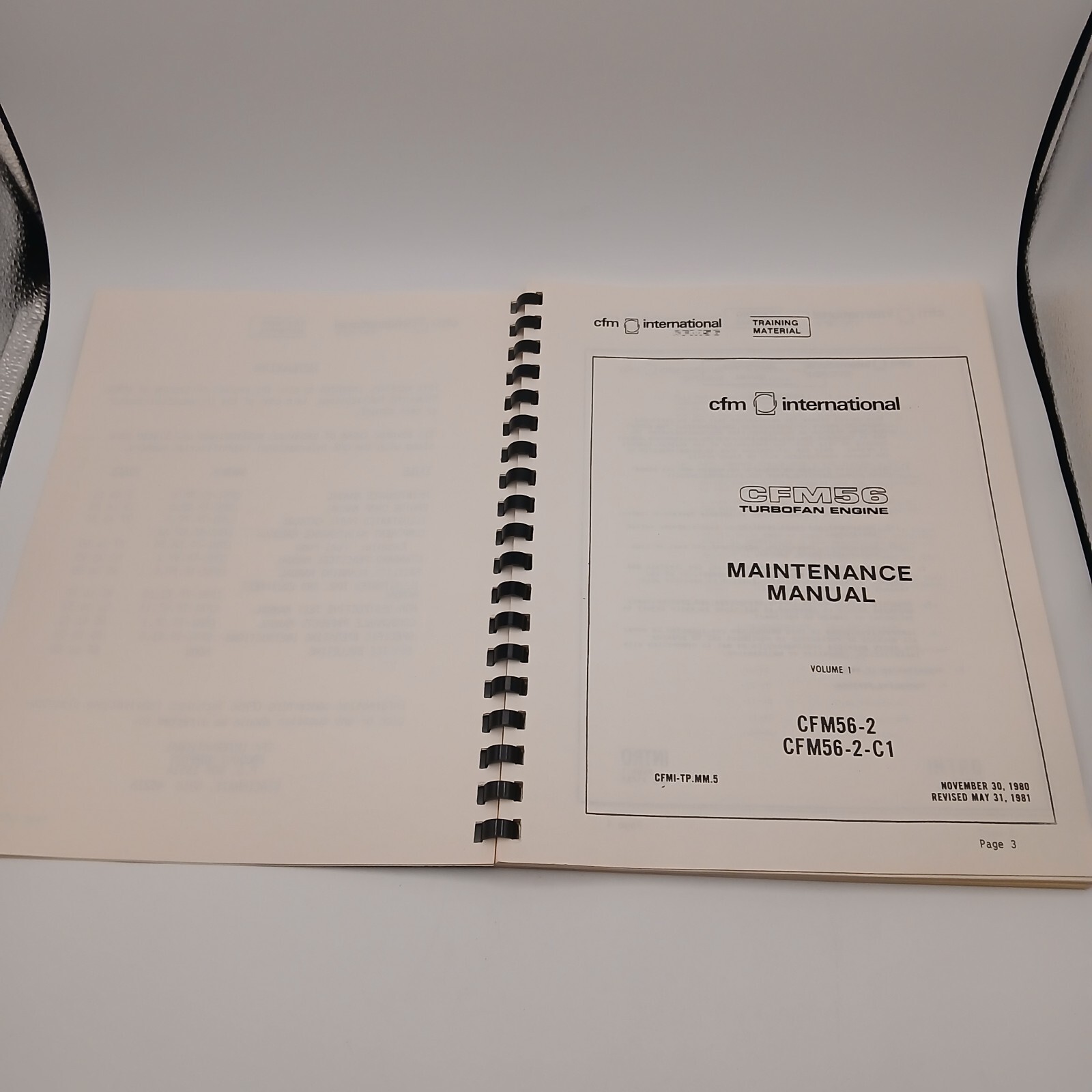 Vintage CFM International CFM56 Engine Maintenance Introduction Student Notebook