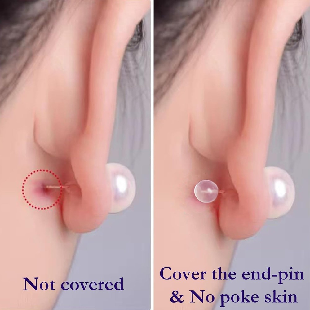 Comfortable & Secure Earring Backs in 30 Pack - Perfect for Sensitive Ears