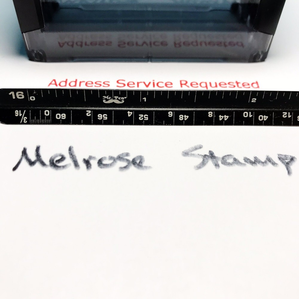 Address Service Requested Self Inking Rubber Stamp Red Ink Ideal 4913
