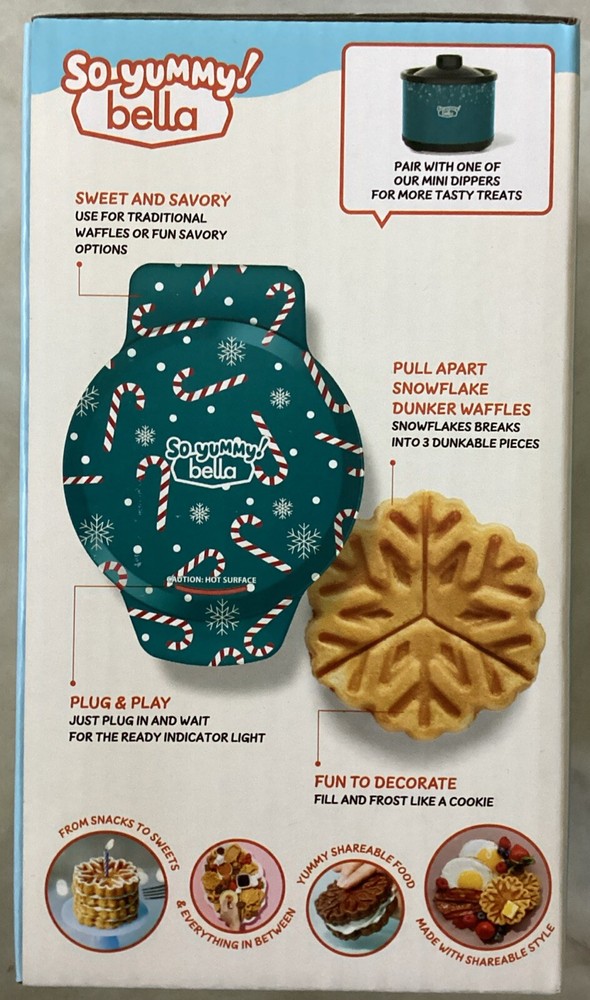 So Yummy Bella Mini Dunker Waffle Maker Snowflake