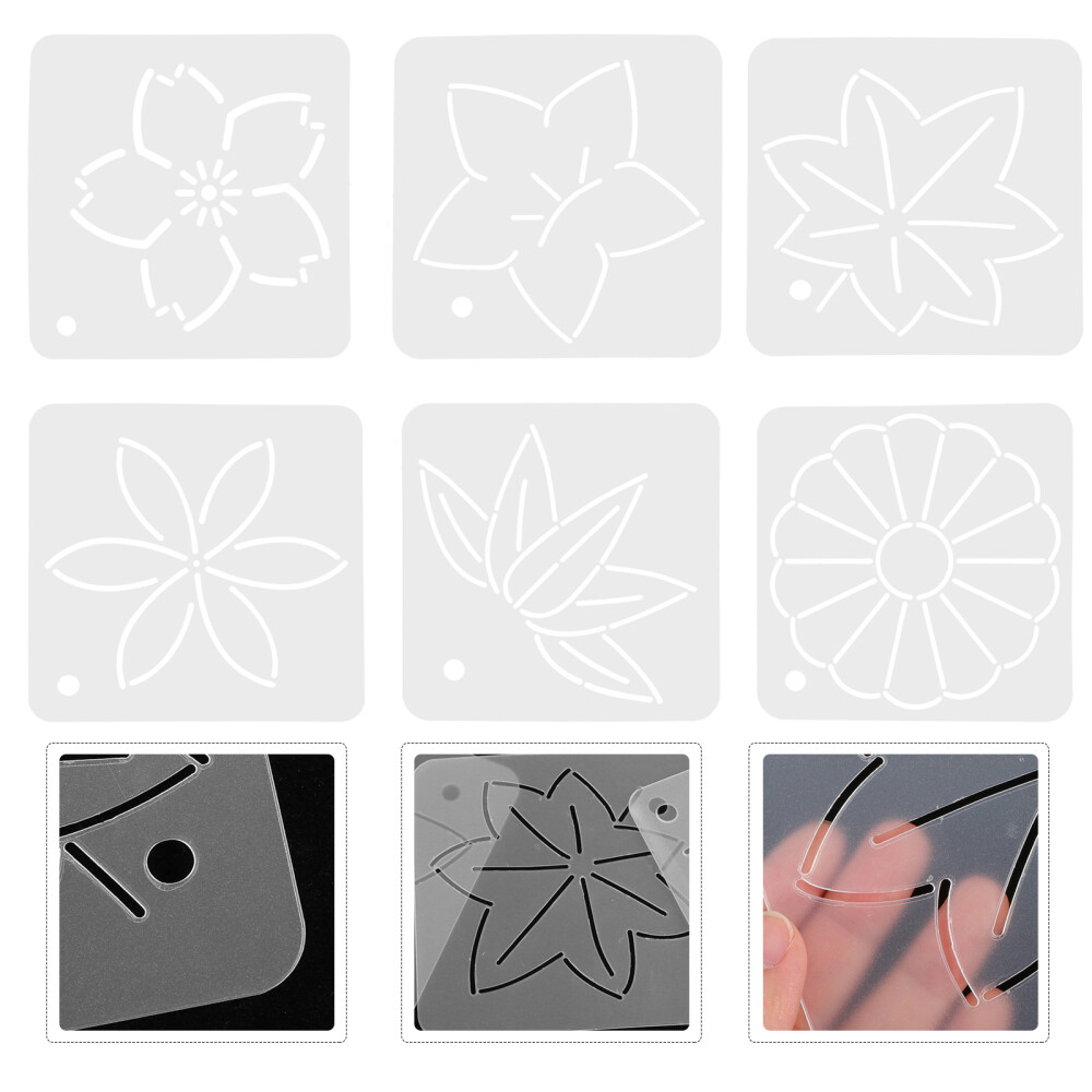 6PCS Flower Design Patchwork Stencils Patchwork Template Quilting Stencils