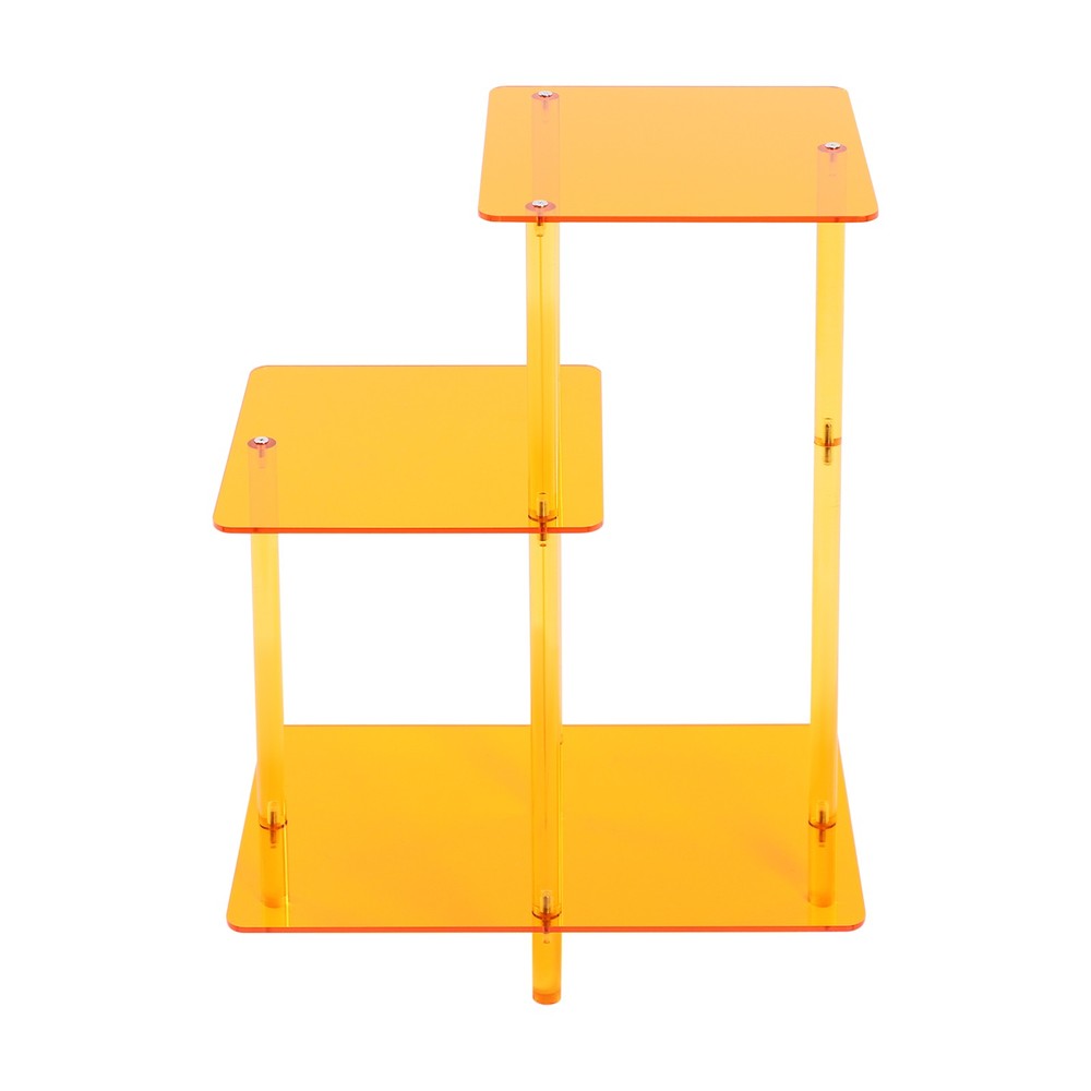 Acrylic Round Side Table 3 Tiers Step End Table Small Bedside Table