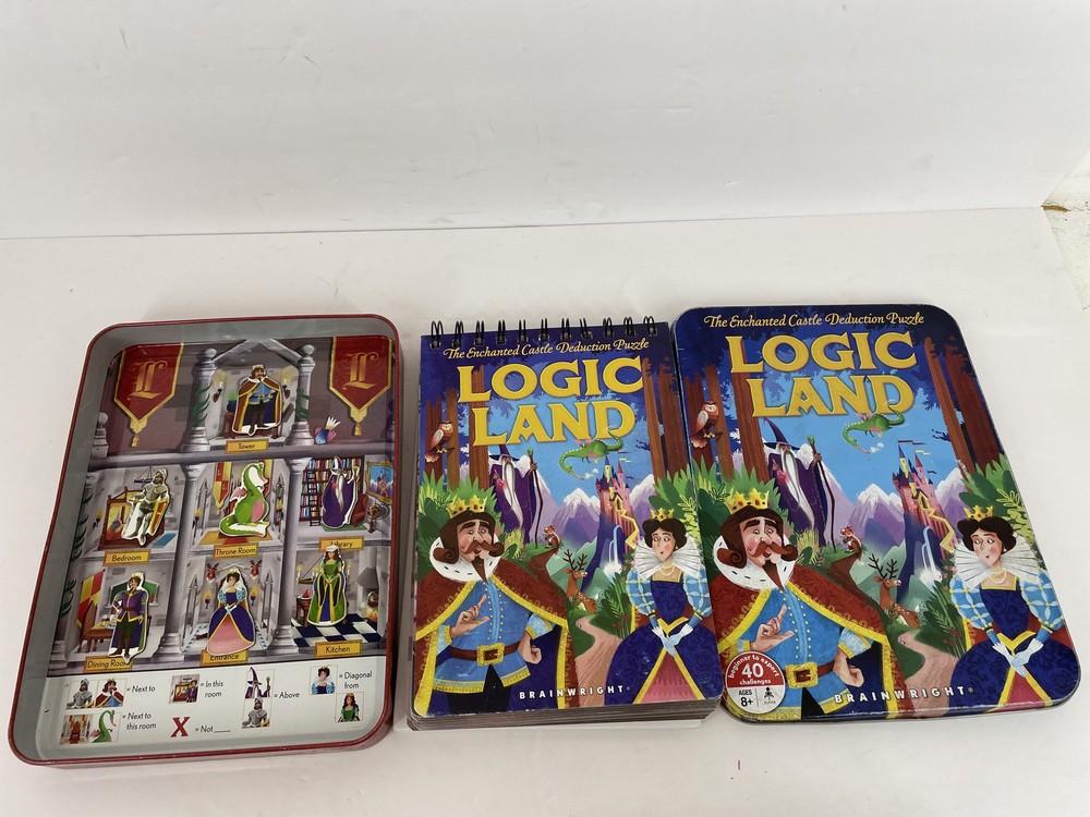 Brainwright Logic Land The Enchanted Castle Deduction Puzzle Game Tin Ages 8+