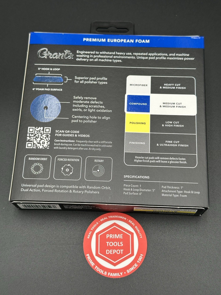 GRANT'S 5 in. Universal Compounding Foam Pad, 1-Pack, 70843