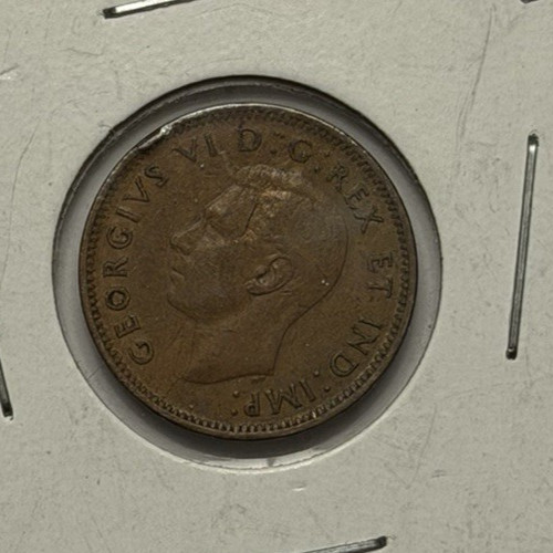 1947 Canada 1 Cent – George VI – Maple Leaf – Circulated - KM#41