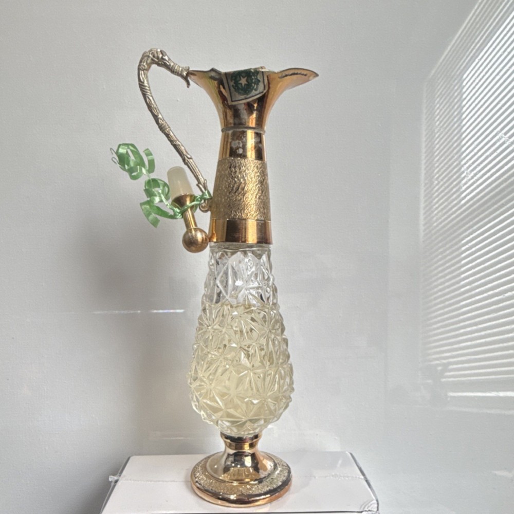 Victorian Silverplate Diamond Pattern Pitcher with Ornate Handle