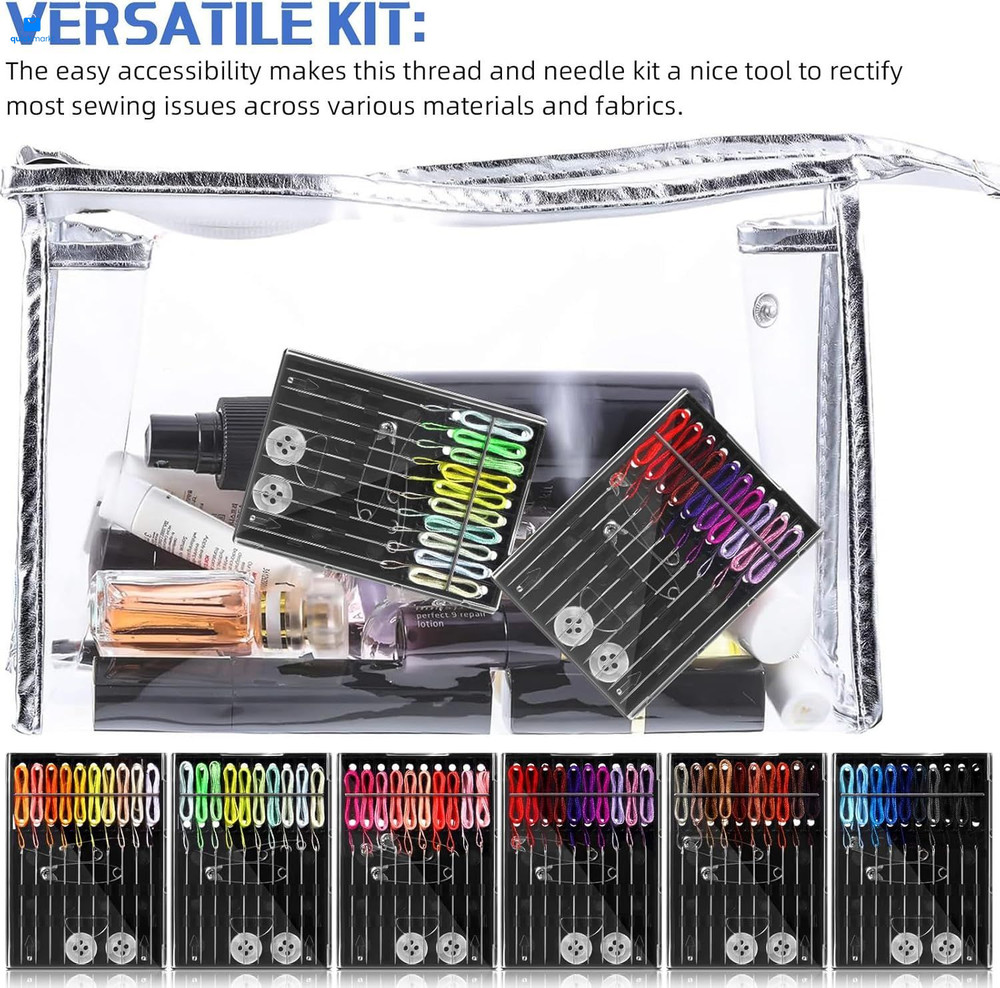 6 Boxes (60 Pcs) Pre Threaded Needle Kit Assorted Color (Mixed Color)