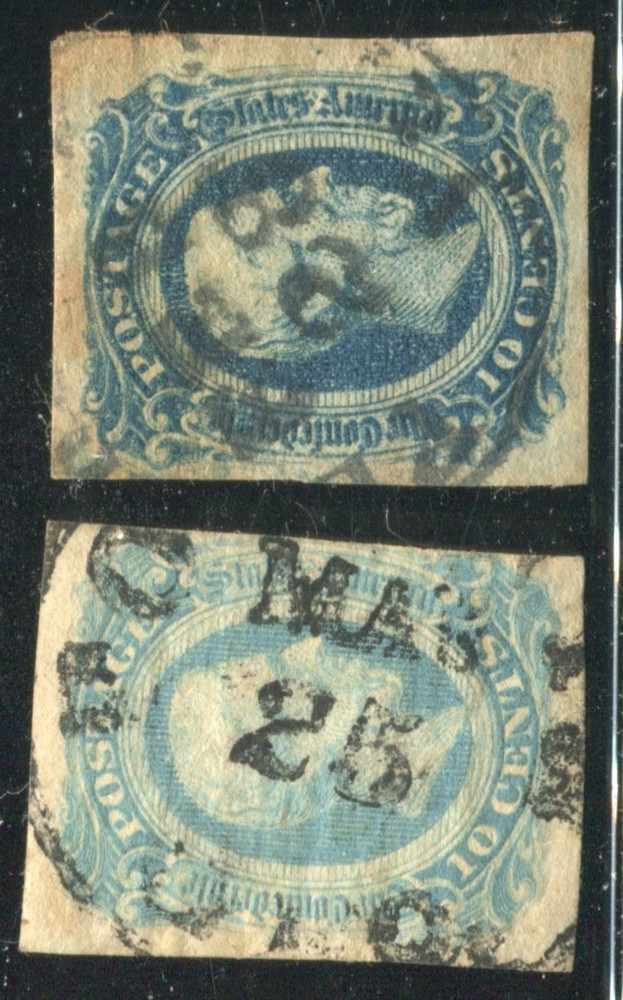 Confederate States 12a & 12d Used Stamp with Dated Cancels BX6938