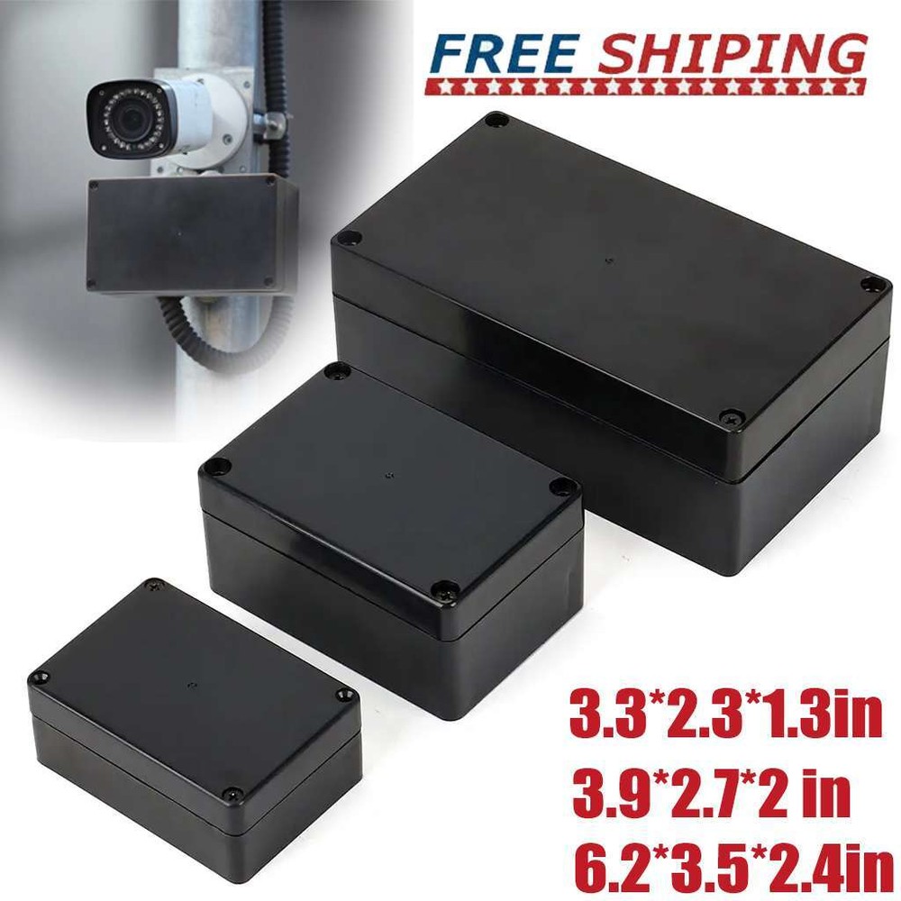 Waterproof Black Plastic Project Enclosure DIY Electrical Junction Box Dustproof