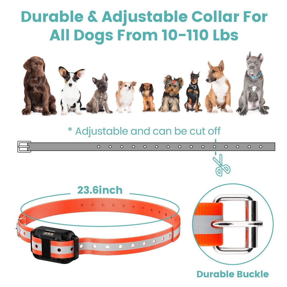 F-color Dog Training Collar with Remote 2600ft Shock Collar for Small Medium ...