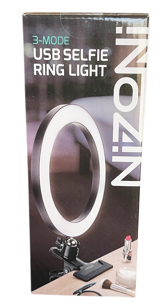 USB Selfie Ring Light Nizoni 3-Mode Wired Controller 3X Lighting Modes NEW
