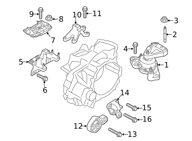 Genuine Ford Automatic Transmission Mount Bracket FB5Z-6038-E
