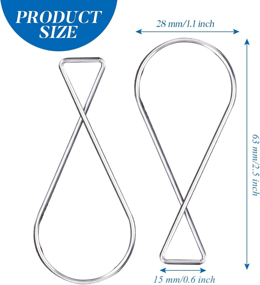Outus 30 Packs Hook Clips Ceiling Tile Hooks T-bar Drop Silver